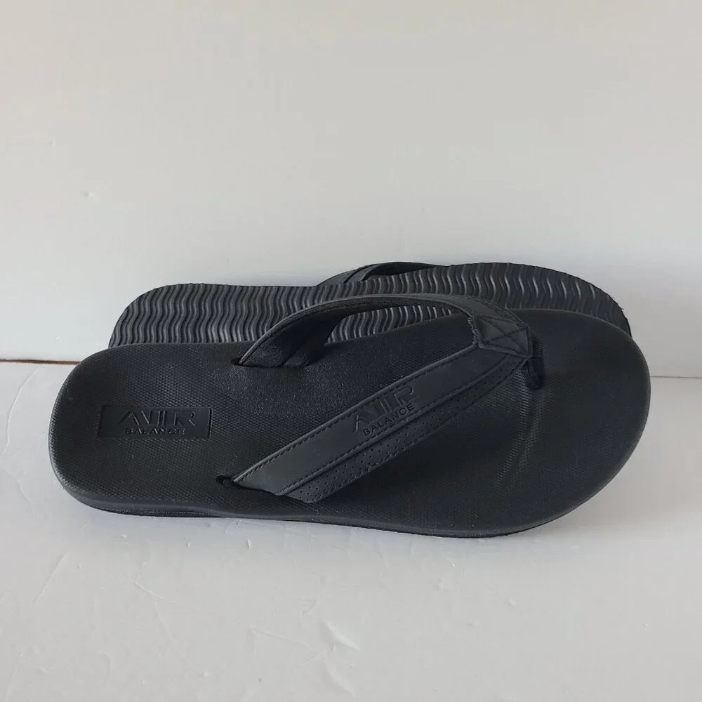 AIR BALANCE MEN'S FLIP FLOPS -BLACK-SIZE 12